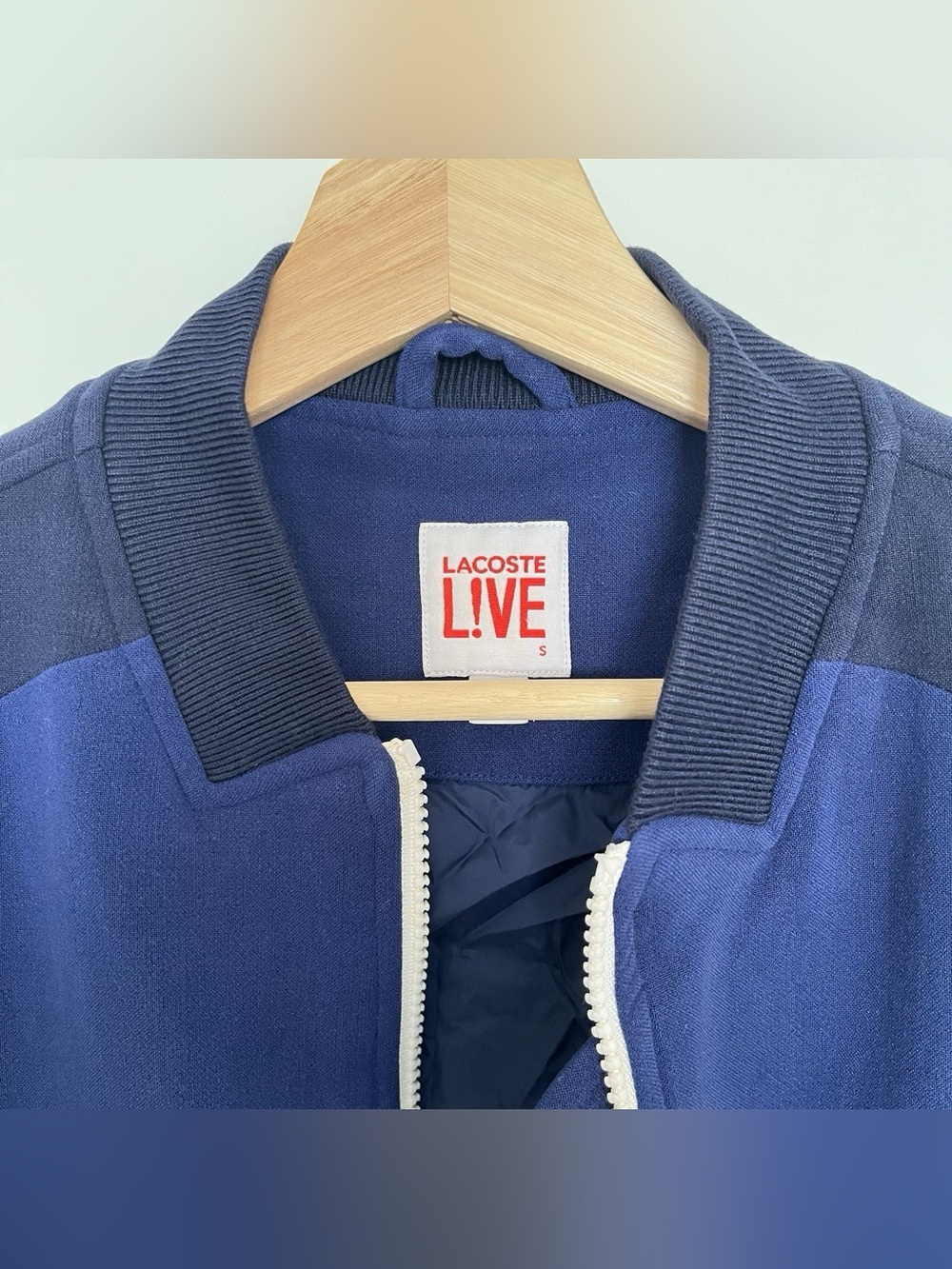 Lacoste Live Women’s Bomber Jacket Size S Blue Black Tennis Preppy Old Money - Picture 6 of 7